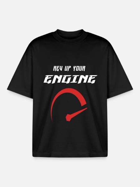 Rev up your engine - Boxy Heavyweight Unisex Organic T-Shirt by Stanley/Stella - black