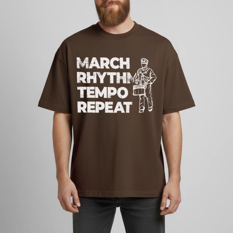 March Rhythm Tempo Repeat Heavyweight Boxy Unisex T-Shirt by Stanley/Stella