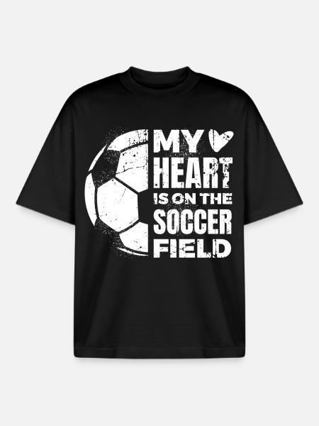 Football Lover Quote - Boxy Heavyweight Unisex Organic T-Shirt by Stanley/Stella - black