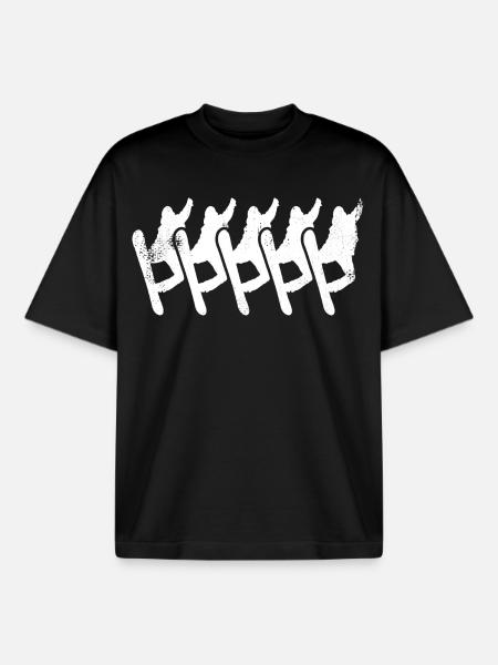 Snowboard lovers - Boxy Heavyweight Unisex Organic T-Shirt by Stanley/Stella - black