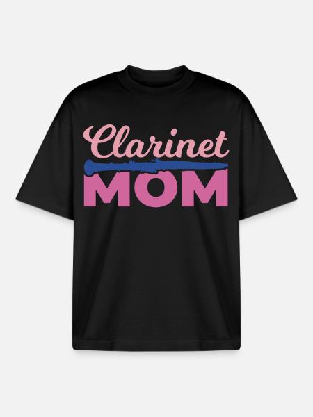 Clarinet Mama - Boxy Heavyweight Unisex Organic T-Shirt by Stanley/Stella - black
