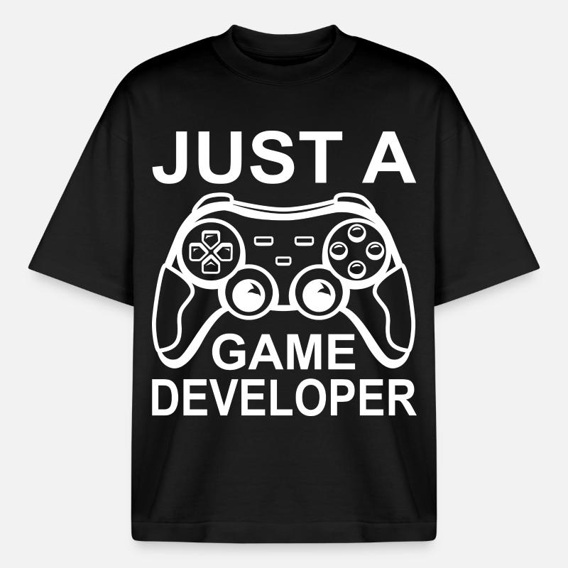 Funny game developer - Heavyweight Boxy Unisex T-Shirt by Stanley/Stella - black