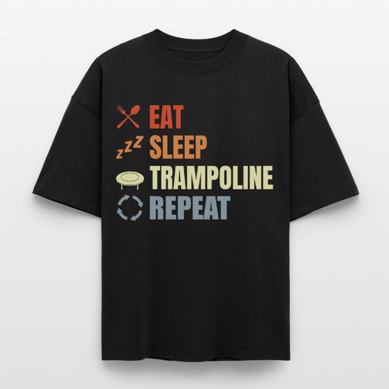 Trampoline Jumping Routine Boxy Heavyweight Unisex Organic T-Shirt by Stanley/Stella