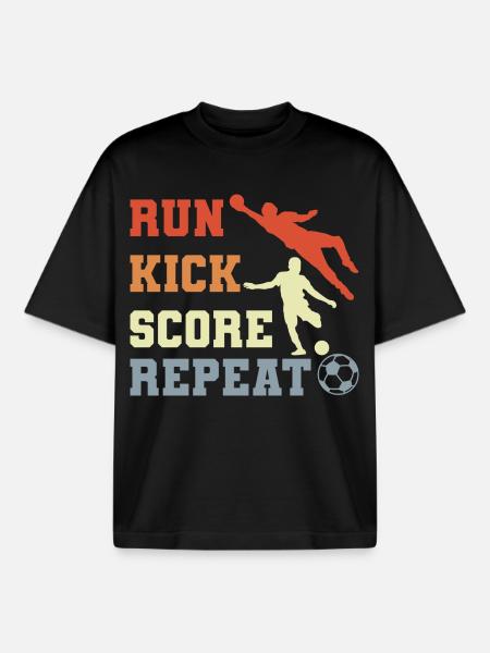 Soccer Player Routine - Boxy Heavyweight Unisex Organic T-Shirt by Stanley/Stella - black