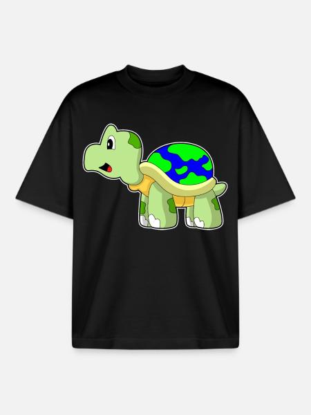 Turtle Earth Globe - Boxy Heavyweight Unisex Organic T-Shirt by Stanley/Stella - black