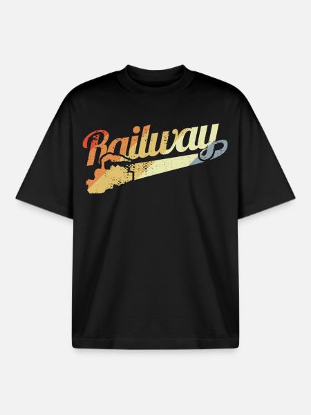 Railroad motivation - Boxy Heavyweight Unisex Organic T-Shirt by Stanley/Stella - black