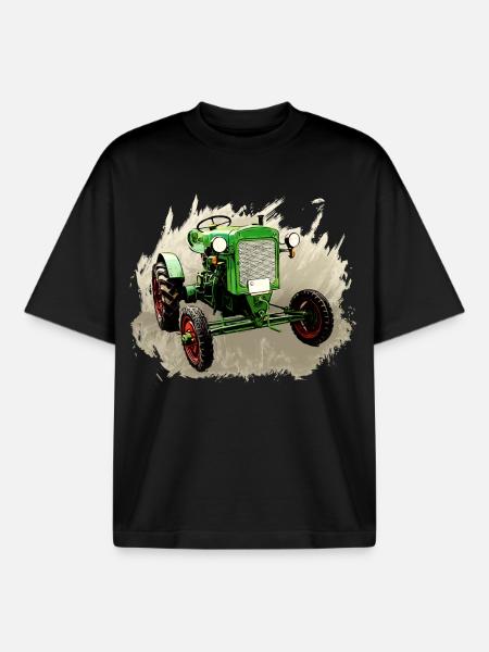 Deutz F1M 414 Bauernschlepper - Boxy Heavyweight Unisex Organic T-Shirt by Stanley/Stella - black