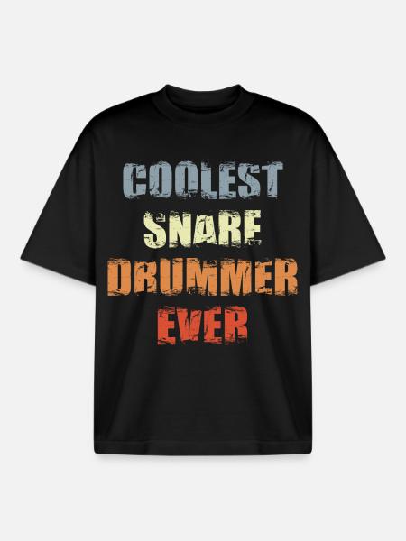 Snarling Drum Player - Boxy Heavyweight Unisex Organic T-Shirt by Stanley/Stella - black
