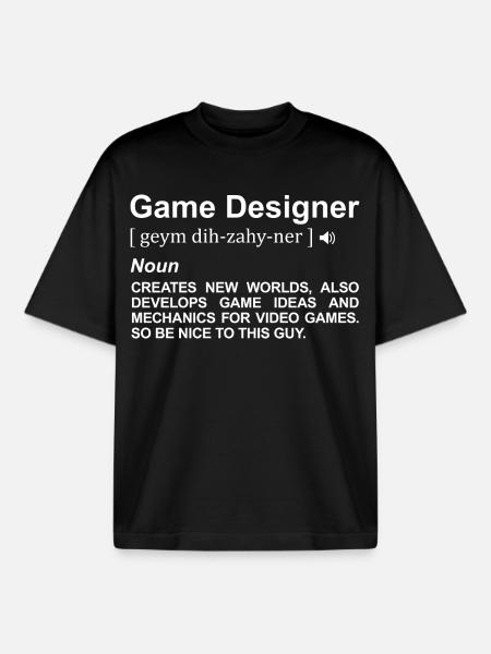 Game Designer Meaning - Boxy Heavyweight Unisex Organic T-Shirt by Stanley/Stella - black
