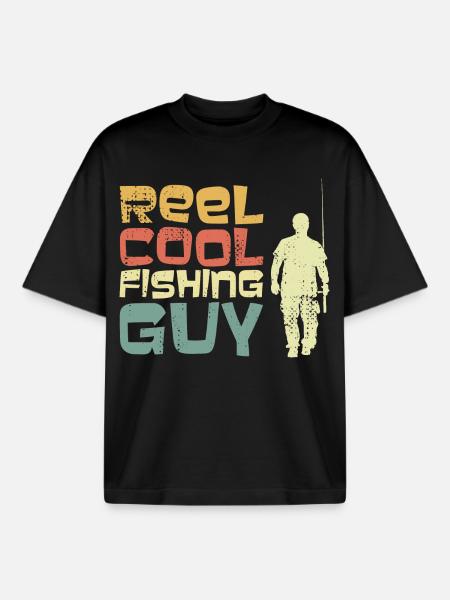 Cool angler - Boxy Heavyweight Unisex Organic T-Shirt by Stanley/Stella - black