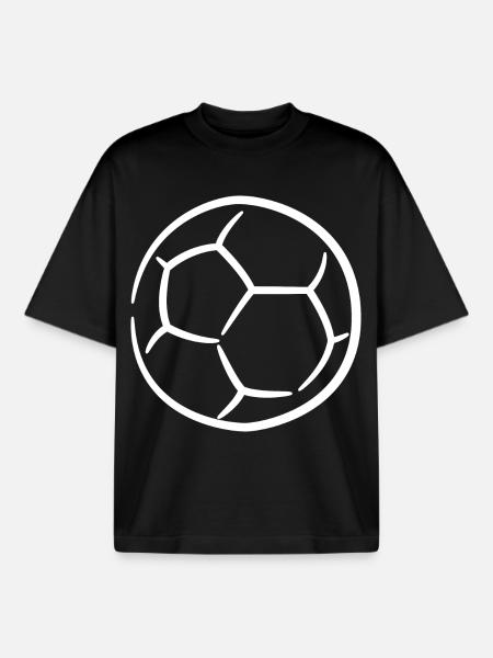 Handball Drawing - Boxy Heavyweight Unisex Organic T-Shirt by Stanley/Stella - black