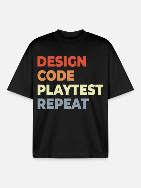 Game Development Workflow - Boxy Heavyweight Unisex Organic T-Shirt by Stanley/Stella - black
