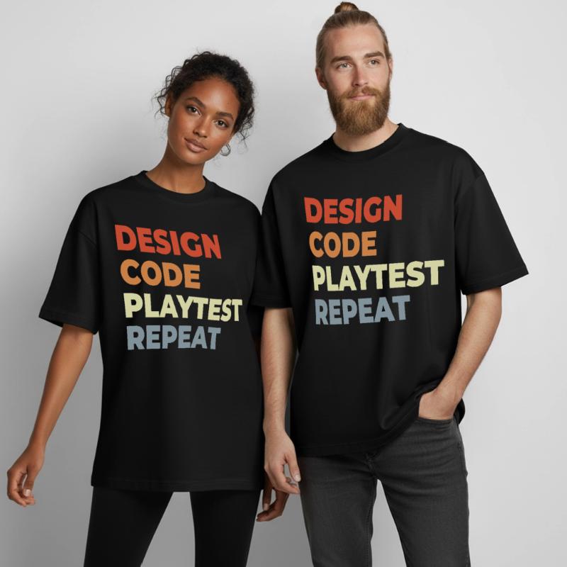 Game Development Workflow Boxy Heavyweight Unisex Organic T-Shirt by Stanley/Stella