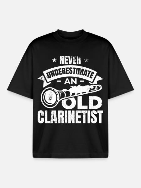 Clarinets Grandpa - Boxy Heavyweight Unisex Organic T-Shirt by Stanley/Stella - black