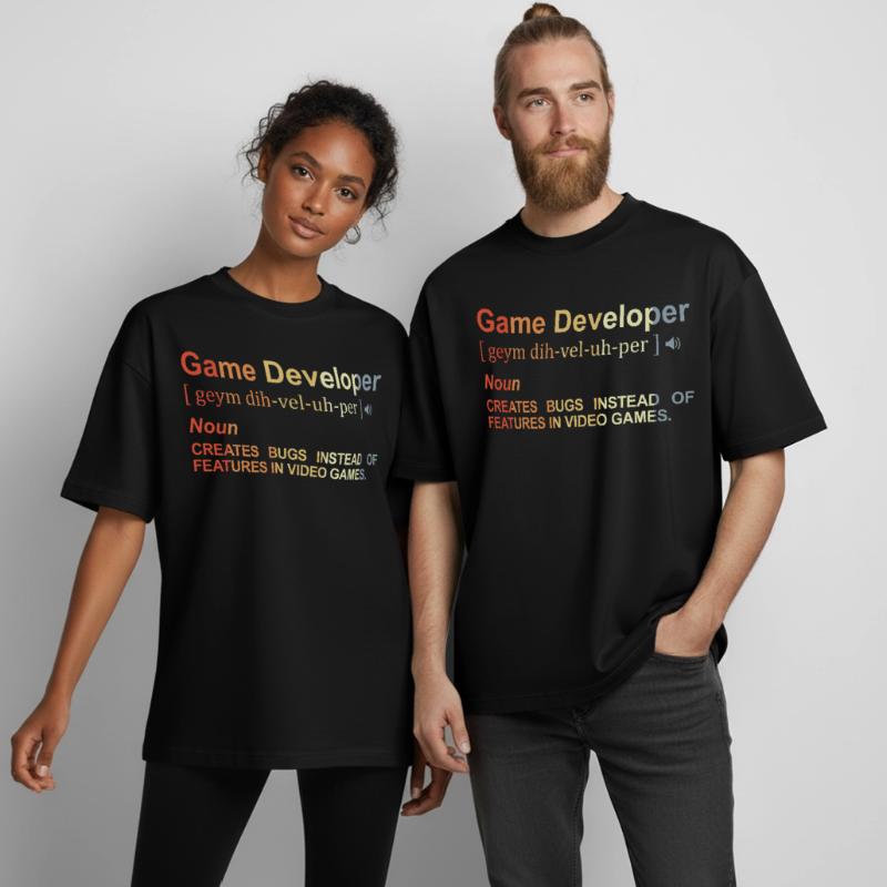 Game Developer Definition Boxy Heavyweight Unisex Organic T-Shirt by Stanley/Stella