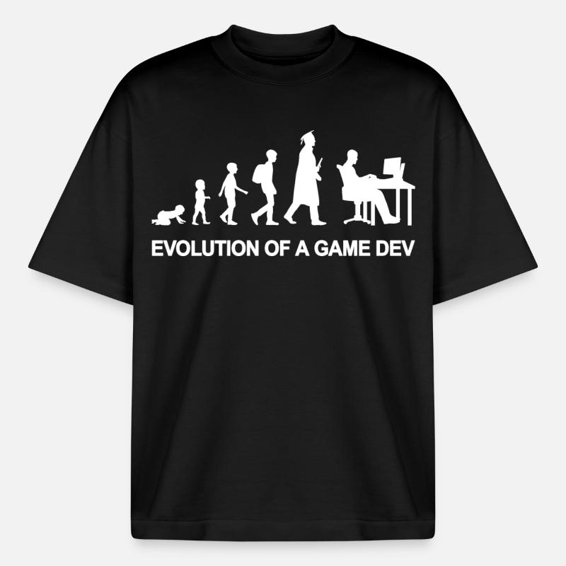 Game Developer Evolution - Boxy Heavyweight Unisex Organic T-Shirt von Stanley/Stella - Schwarz