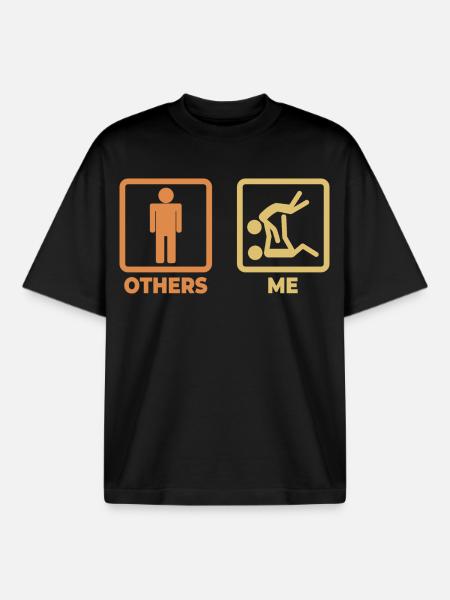 Judo stick figure - Boxy Heavyweight Unisex Organic T-Shirt by Stanley/Stella - black