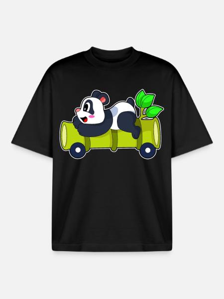 Panda Auto - Boxy Heavyweight Unisex Organic T-Shirt von Stanley/Stella - Schwarz