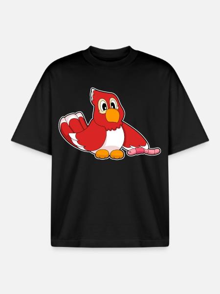 Ver perroquet - T-shirt unisexe boxy épais biologique Stanley/Stella - noir