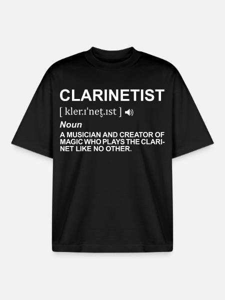 Clarinet player definition - Boxy Heavyweight Unisex Organic T-Shirt by Stanley/Stella - black