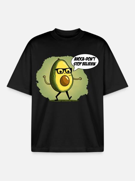 Don't stop beliving Nerd Avocado - Boxy Heavyweight Unisex Organic T-Shirt by Stanley/Stella - black