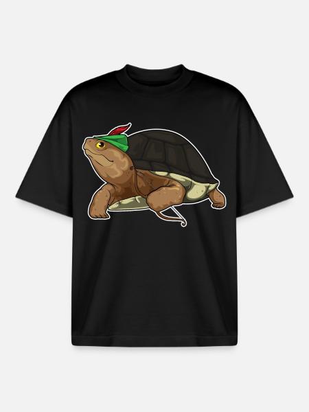 Turtle Archer Bow - Boxy Heavyweight Unisex Organic T-Shirt by Stanley/Stella - black