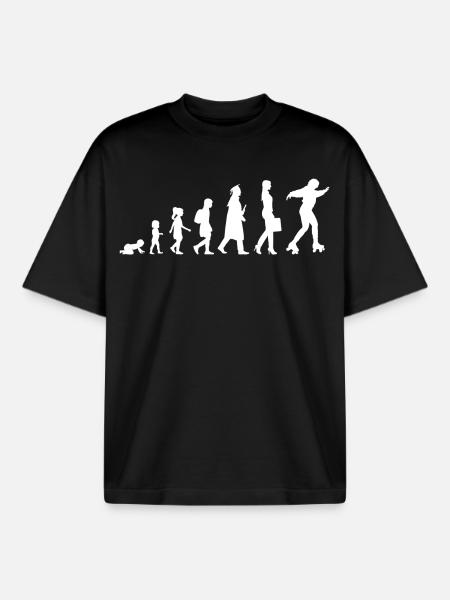 De fille à patineuse à roulettes - T-shirt unisexe boxy épais biologique Stanley/Stella - noir