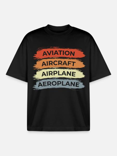 Aéronefs d’aviation Aéronefs - T-shirt unisexe boxy épais biologique Stanley/Stella - noir