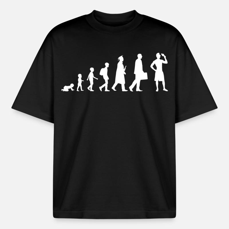 Évolution de la crème glacée - T-shirt unisexe boxy épais biologique Stanley/Stella - noir