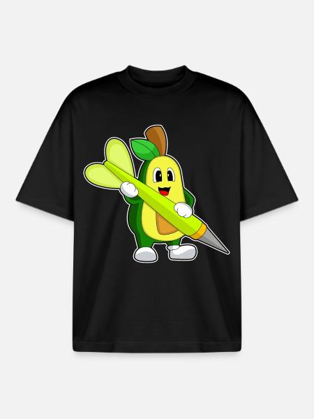 Avocado Dart Dartpfeil - Boxy Heavyweight Unisex Organic T-Shirt by Stanley/Stella - black