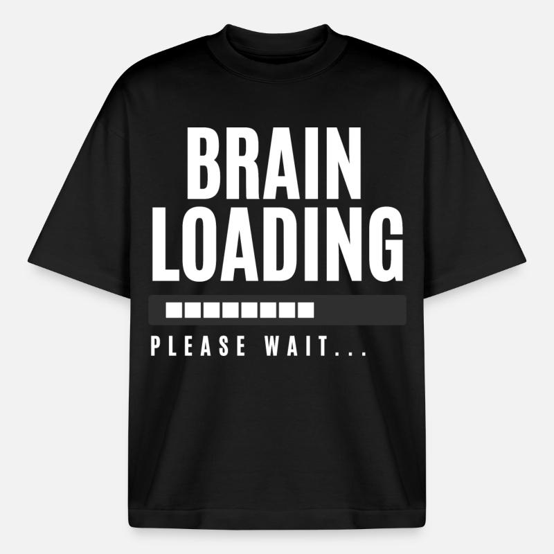 Brain Loading bitte warten - Boxy Heavyweight Unisex Organic T-Shirt von Stanley/Stella - Schwarz