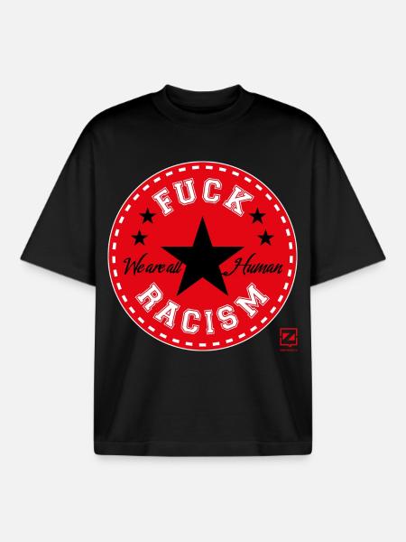 DE RACISME - T-shirt unisexe boxy épais biologique Stanley/Stella - noir