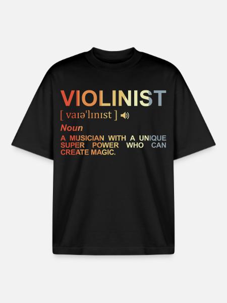 Signification violoniste - T-shirt unisexe boxy épais biologique Stanley/Stella - noir