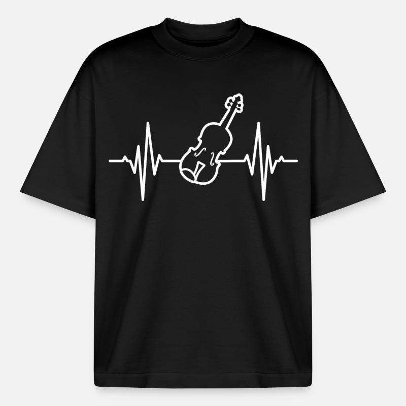 Violin Pulse Pulse - T-shirt unisexe épais coupe boxy Stanley/Stella - noir
