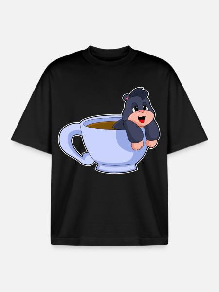 Mole Coffee Mug - Boxy Heavyweight Unisex Organic T-Shirt by Stanley/Stella - black