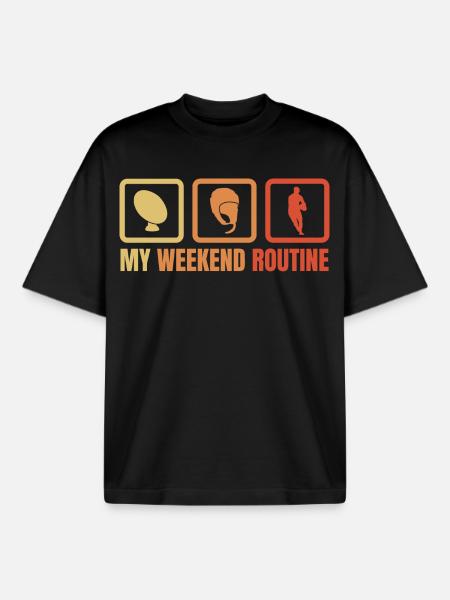Week-end de rugby - T-shirt unisexe boxy épais biologique Stanley/Stella - noir