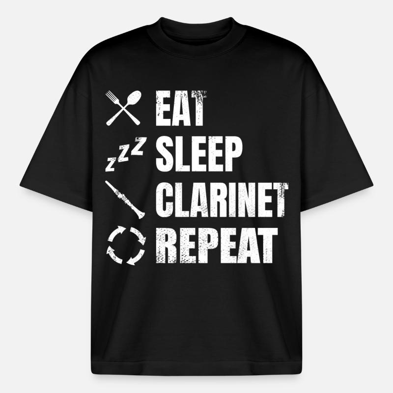 Klarinette Routine - Boxy Heavyweight Unisex Organic T-Shirt von Stanley/Stella - Schwarz