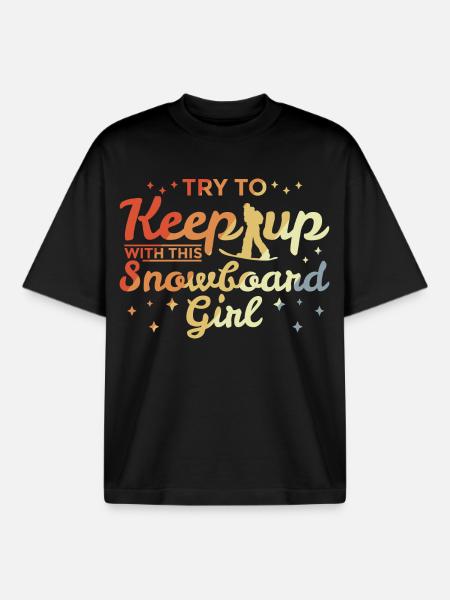 Snowboard Mädchen - Boxy Heavyweight Unisex Organic T-Shirt von Stanley/Stella - Schwarz