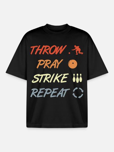Bowling joke - Boxy Heavyweight Unisex Organic T-Shirt by Stanley/Stella - black