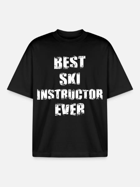 ski instructor - Boxy Heavyweight Unisex Organic T-Shirt by Stanley/Stella - black