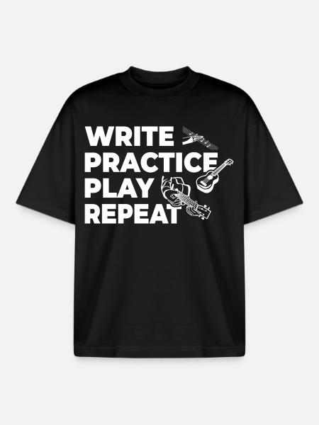 Motivation des joueurs de ukulélé - T-shirt unisexe boxy épais biologique Stanley/Stella - noir