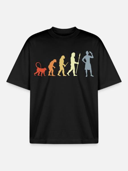 Evolution Eiscreme Liebhaber - Boxy Heavyweight Unisex Organic T-Shirt von Stanley/Stella - Schwarz