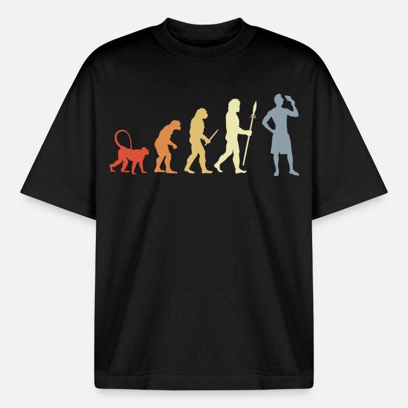 Evolution Ice Cream Lovers - Heavyweight Boxy Unisex T-Shirt by Stanley/Stella - black
