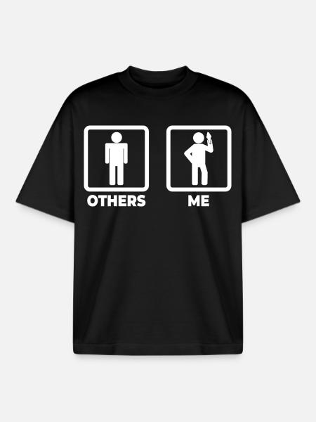 Ice Cream Lover Stick Figure - Boxy Heavyweight Unisex Organic T-Shirt by Stanley/Stella - black