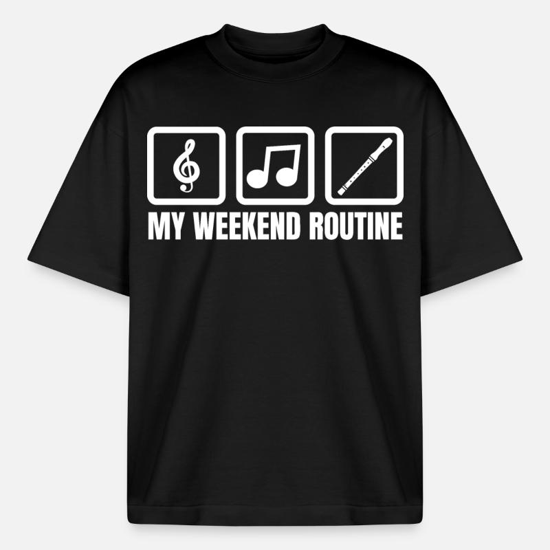 Meine Wochenendroutine - Boxy Heavyweight Unisex Organic T-Shirt von Stanley/Stella - Schwarz