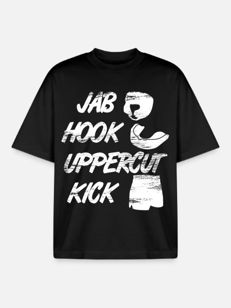 Funny kickboxer saying - Boxy Heavyweight Unisex Organic T-Shirt by Stanley/Stella - black