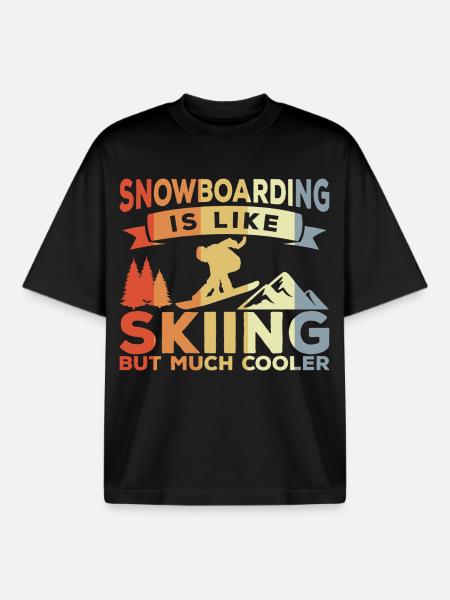 Snowboarding Witz - Boxy Heavyweight Unisex Organic T-Shirt von Stanley/Stella - Schwarz
