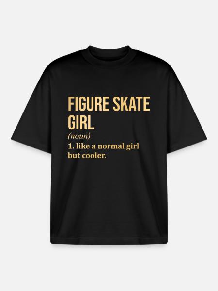 Eiskunstlauf Mädchen Lustiger Spruch - Boxy Heavyweight Unisex Organic T-Shirt von Stanley/Stella - Schwarz