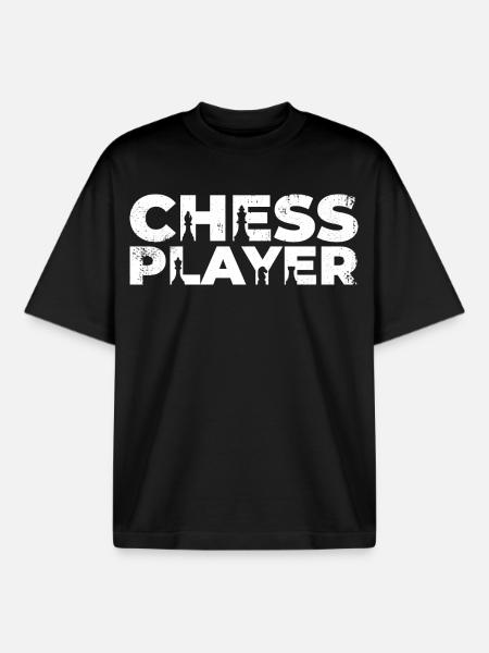 Funny chess player - Boxy Heavyweight Unisex Organic T-Shirt by Stanley/Stella - black