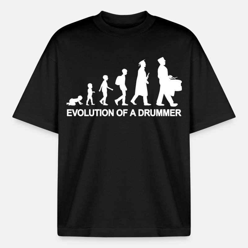 Drummer Evolution - Heavyweight Boxy Unisex T-Shirt by Stanley/Stella - black